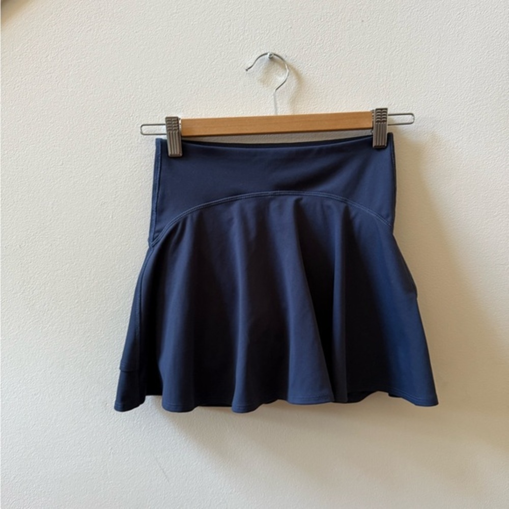 Navy Blue High Waisted Tennis Skirt